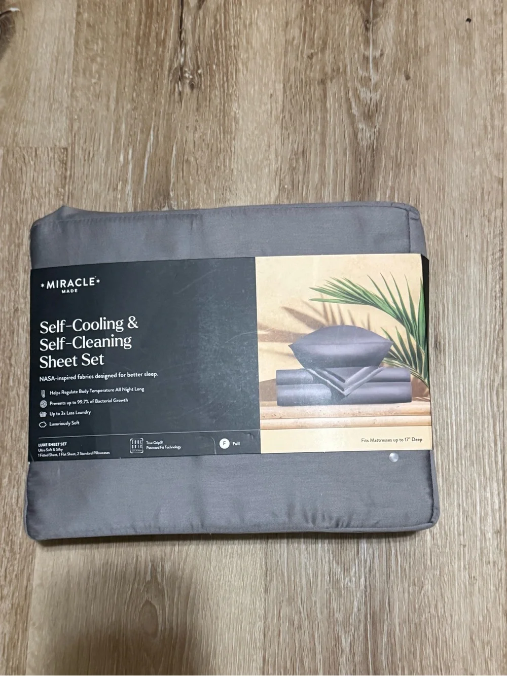 Miracle Made Self-Cooling & Self-Cleaning Sheet Set - Gray Full Size